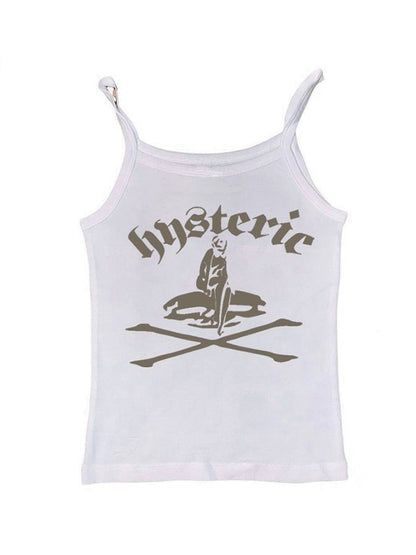 Letter Navel Crop Cami Top