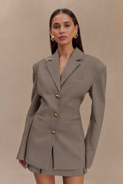 Grid Buckle Blazer Jackets