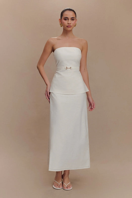 Elegant White Off-Shoulder Set