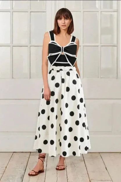 Polka Dot One-Piece Swimsuit Set