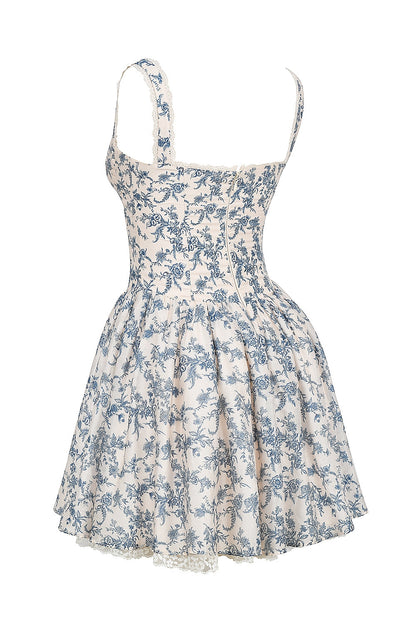 Blue – Sweet Floral Spaghetti Strap Dress
