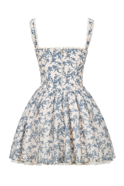Blue – Sweet Floral Spaghetti Strap Dress
