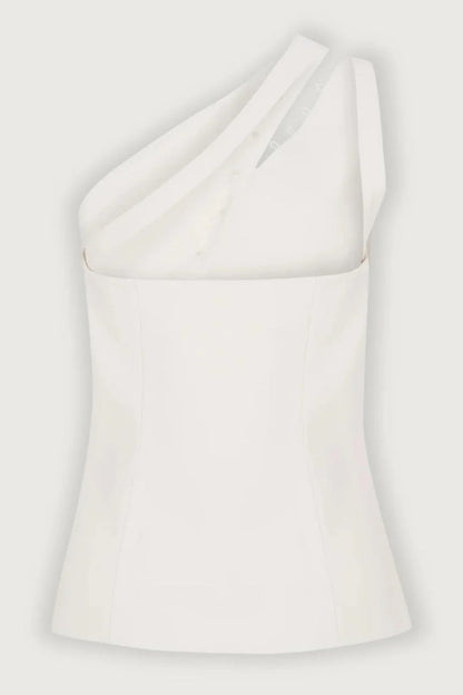 Ascent One-Shoulder Button Detail Top