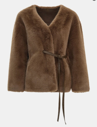 Talitha Plush Tie-Waist Coat