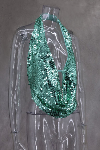 Miral Sequin Halter Top
