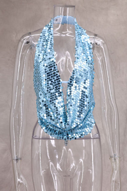 Miral Sequin Halter Top