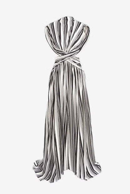 Black-and-White Stripe Tulle Dress