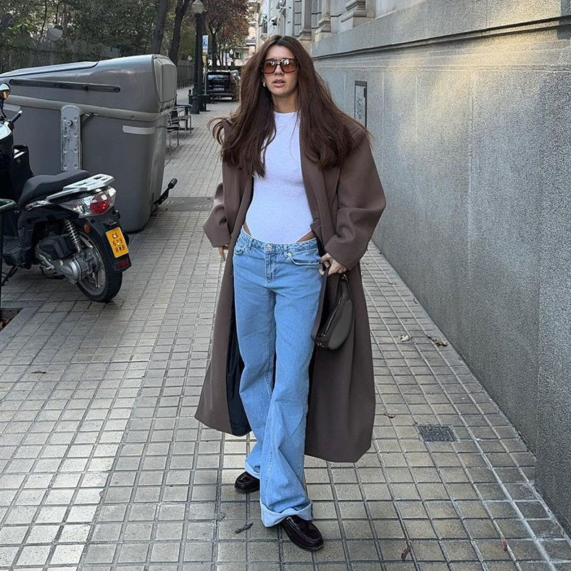 Violette Double-Breasted Long Coat