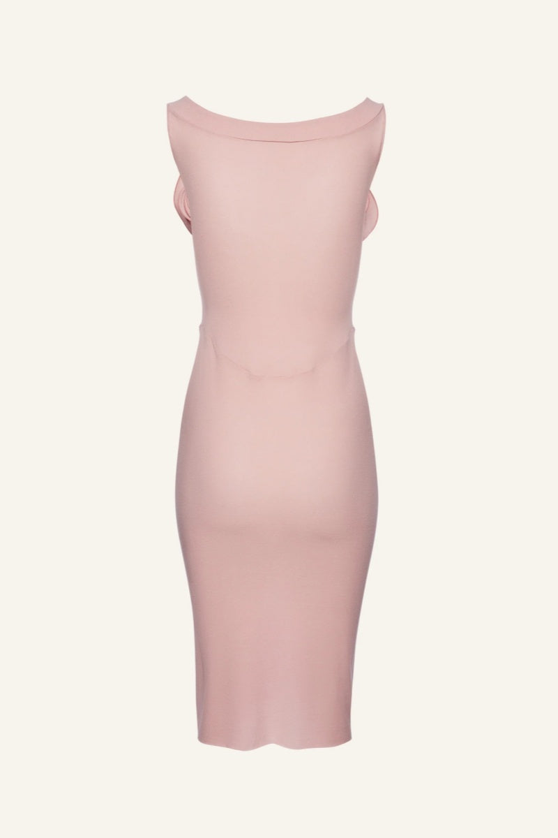 Pink Flower Bustier Midi Dress