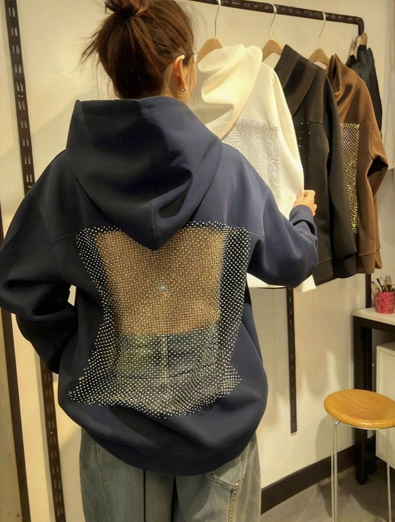 Aurora Rhinestone Backless Hoodie