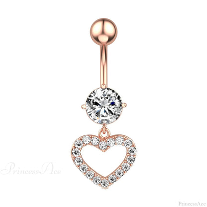 Inverted Love Medieval Golden 14G Stomach Hoop