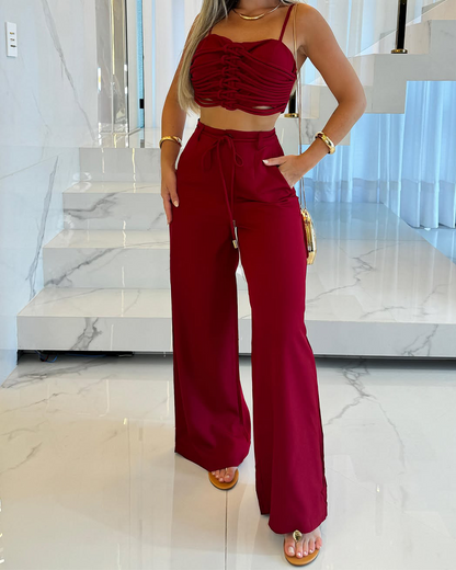 Wide-Leg Pants Temperament Set (Pre-Sale)