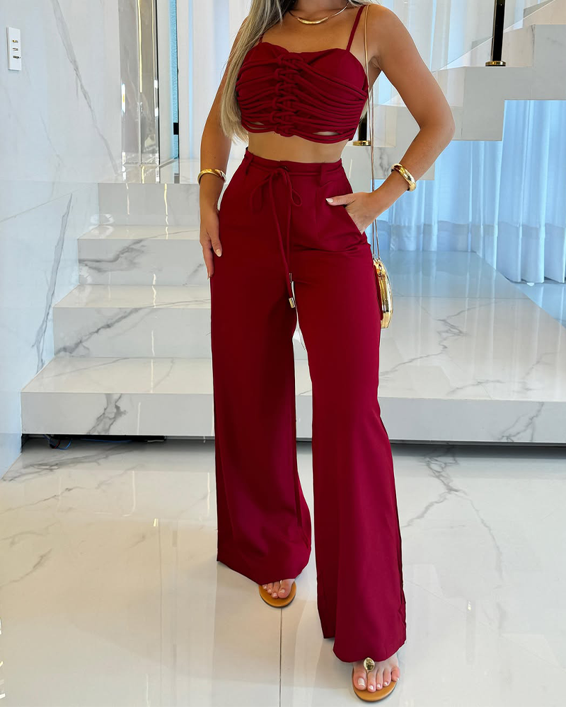 Wide-Leg Pants Temperament Set (Pre-Sale)