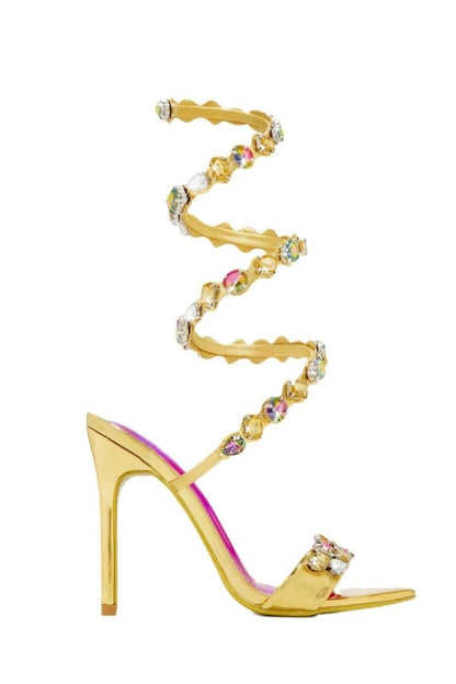 Ivy Rhinestone Ankle Wrap Stiletto Heel