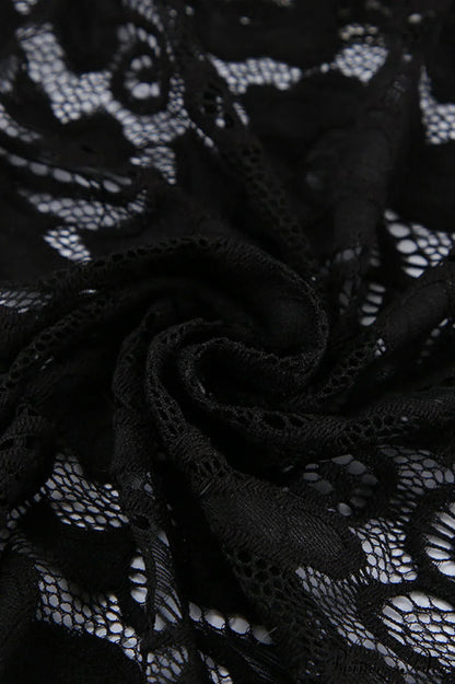 Jacquard Sheer Lace Long Sleeve Mermaid Maxi Dress