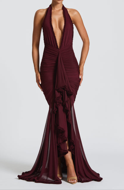 Elisa Maxi Dress - Cherry Lacquer