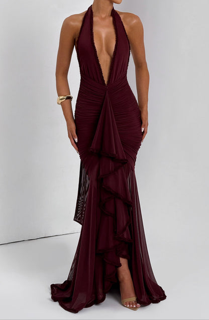 Elisa Maxi Dress - Cherry Lacquer