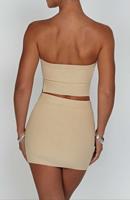 Sicily Mini Skirt - Beige