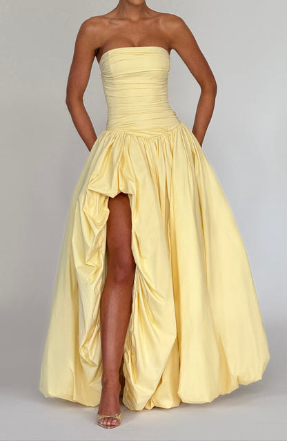 Florencia Maxi Dress-Lemon