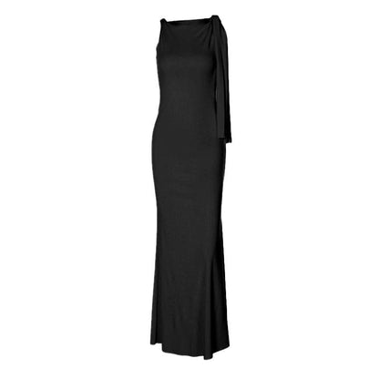 Ruffle irregular ruched 2-way maxi dress