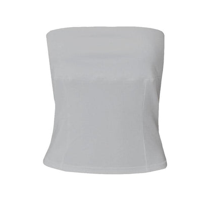 Solid backless sleeveless tube top