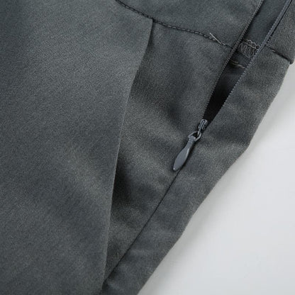 Zip-up wide leg medium rise pant