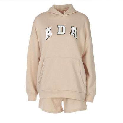 Long sleeve hoodie "ADA"pattern pocket pant set