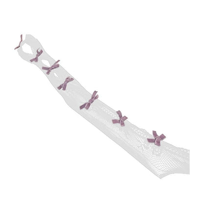 Lace bowknot hollow out contrast gloves