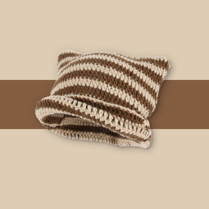 Contrast knitted beanie cap