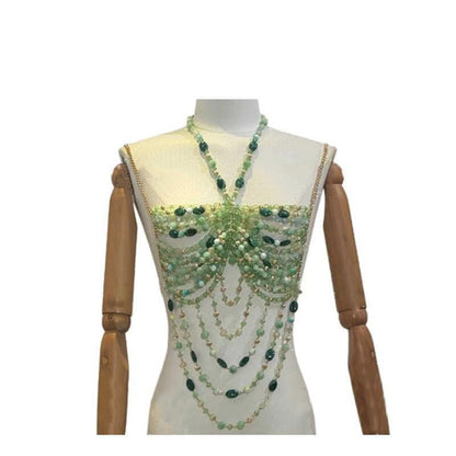 Halter beaded hollow out backless cut out top