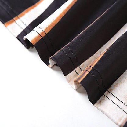 High neck long sleeve hollow out print contrast cut out maxi dress-final-sale