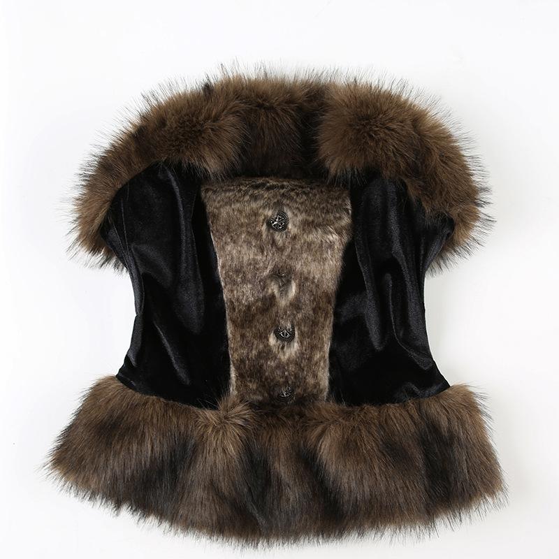 Fluffy velvet patchwork tube top