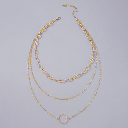 O ring layered choker necklace