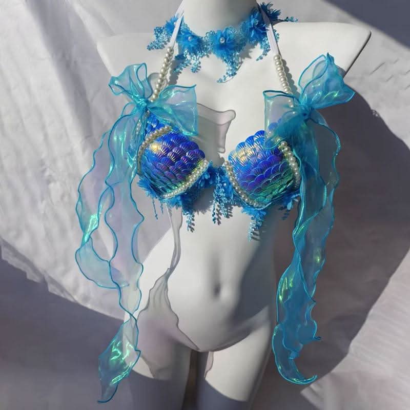 Bowknot beaded v neck tassels shell applique top