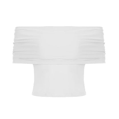 Short sleeve cowl neck ruched solid 2-way top