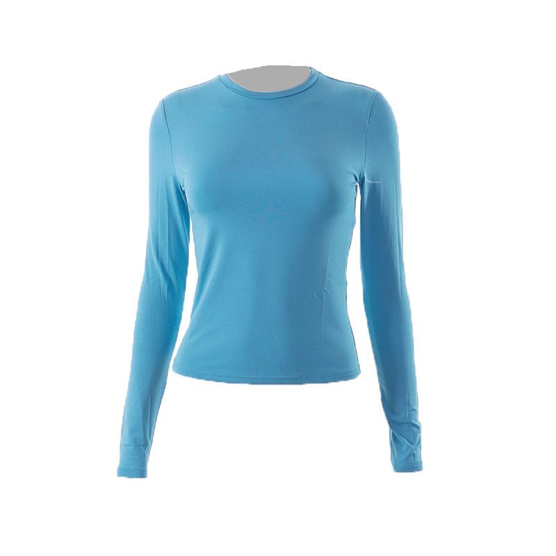Crewneck solid long sleeve top