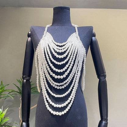 Halter beaded hollow out u neck cut out top