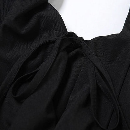 Halter button self tie backless cowl neck solid top