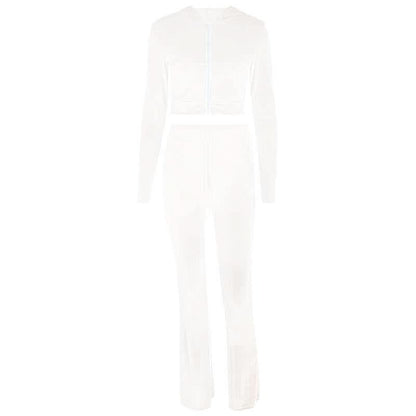 Hoodie zip-up drawstring long sleeve velvet pant set