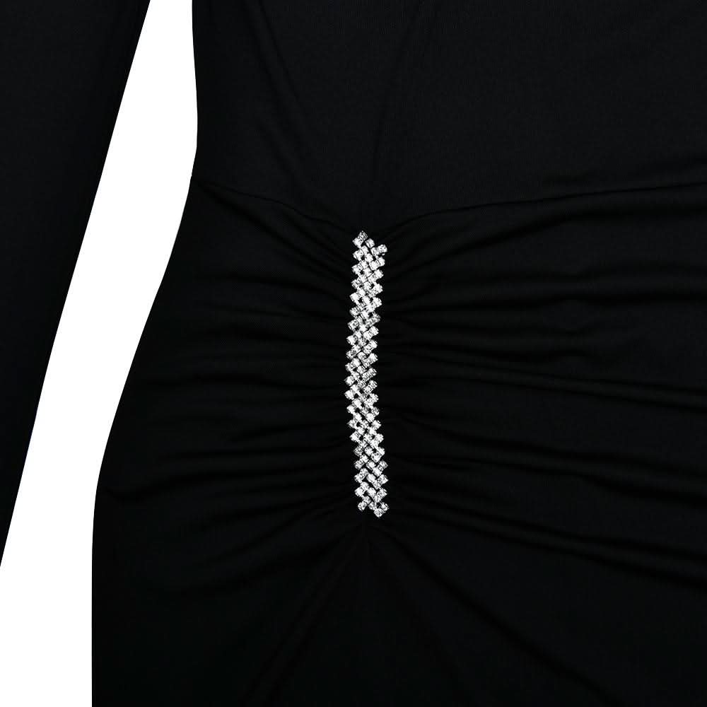 Irregular Long sleeve ruched backless slit maxi dress