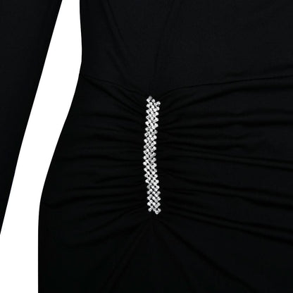 Irregular Long sleeve ruched backless slit maxi dress