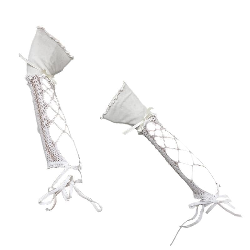 Hollow out self tie bowknot gloves
