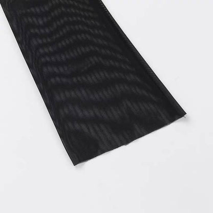 Off shoulder long sleeve mesh ruched maxi dress