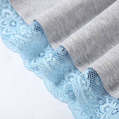 Lace hem u neck patchwork contrast cami top