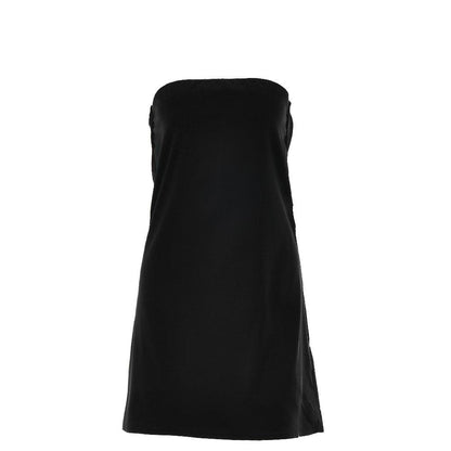 Satin hollow out backless A line solid tube cut out mini dress