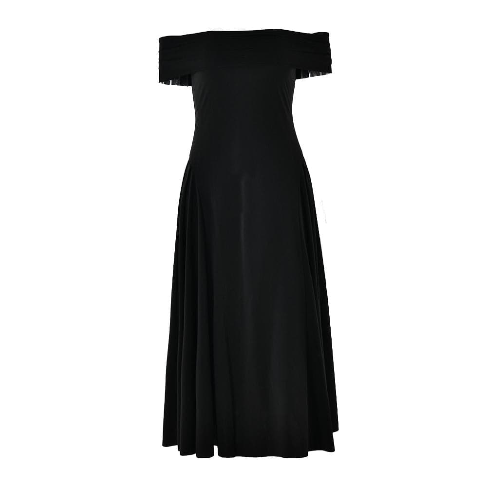 Off shoulder ruched solid backless midi dress