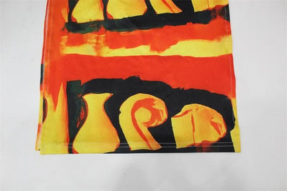 Crewneck sleeveless contrast print slit maxi dress-final-sale