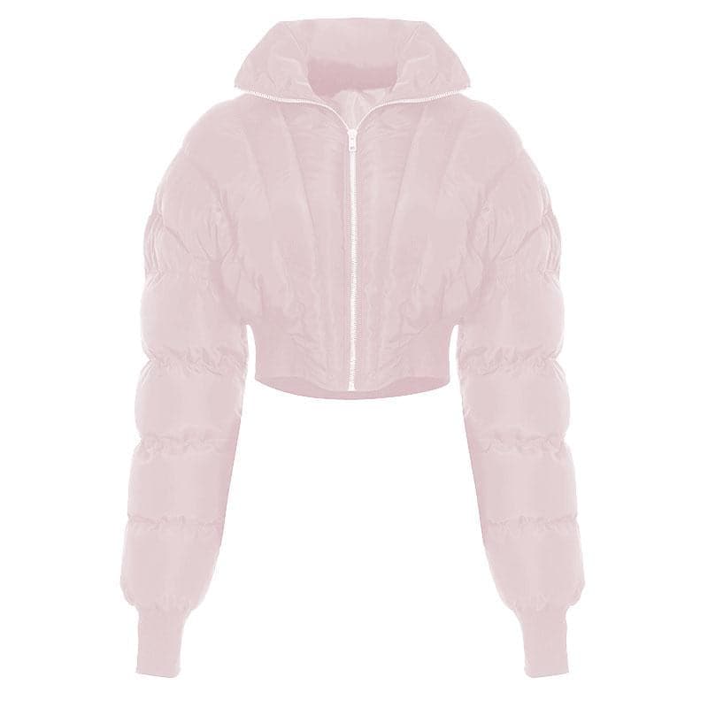 Turnover collar zip-up solid long sleeve corset coat top