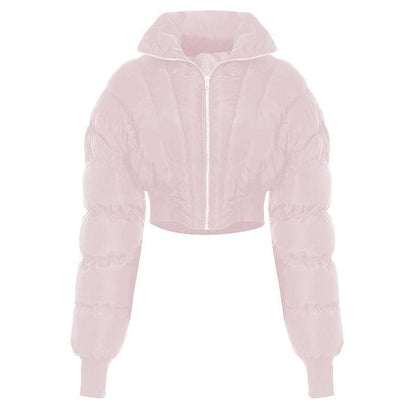 Turnover collar zip-up solid long sleeve corset coat top