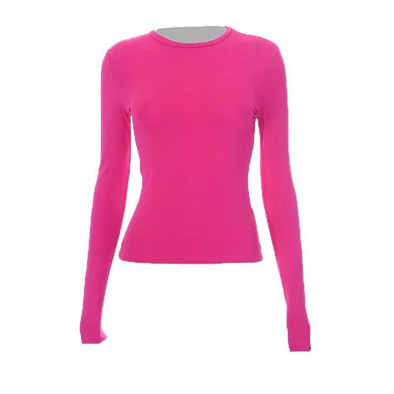 Crewneck solid long sleeve top